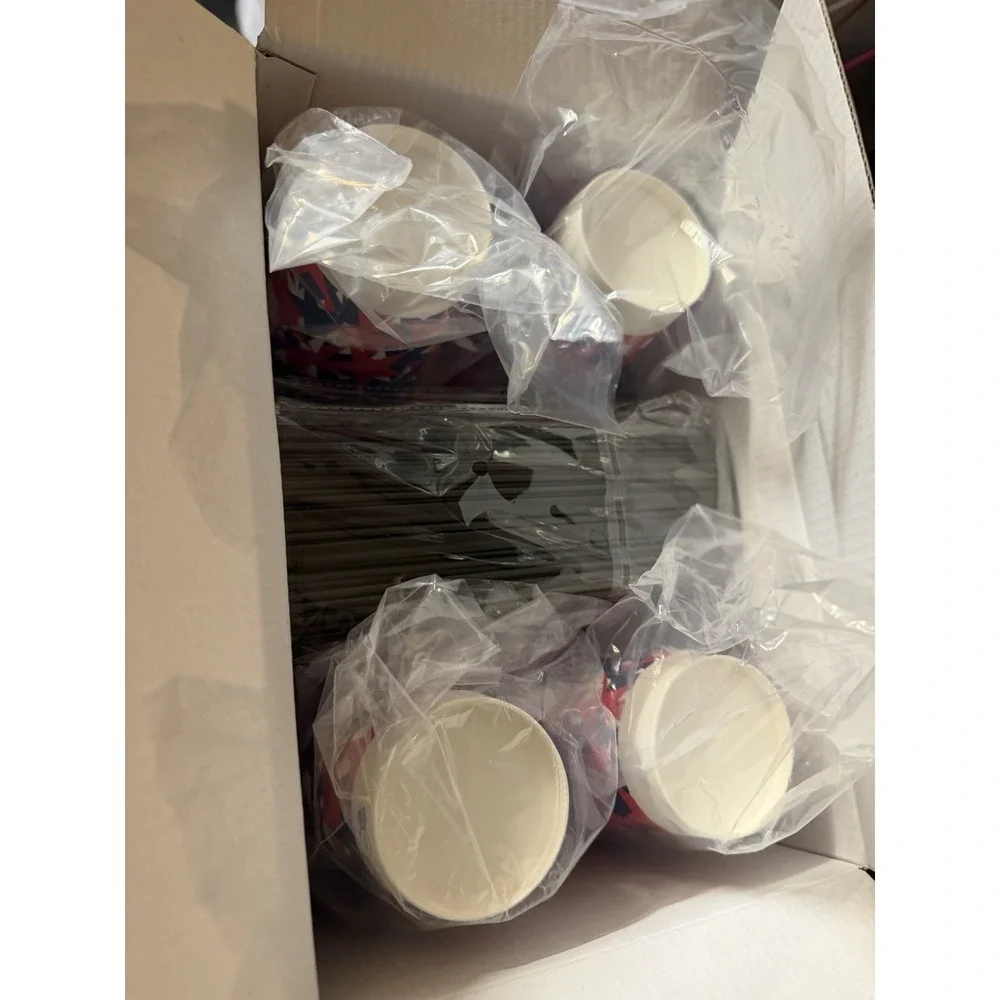 16 Oz Disposable Paper Hot/Cold Beverage Coffee Cups With Lids 120 Pack